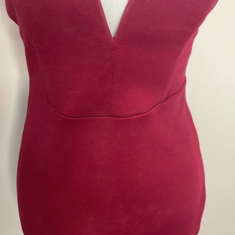 Solemio Elegant Off-Shoulder Burgundy Dress. Medium - Picture 3 of 8